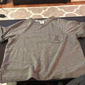 XS GREY PINK CROP TOP